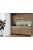 Csenge II 200 cm konyhabútor Sonoma korpusz, Szamoa front, Sherwood fiókelő és üveges