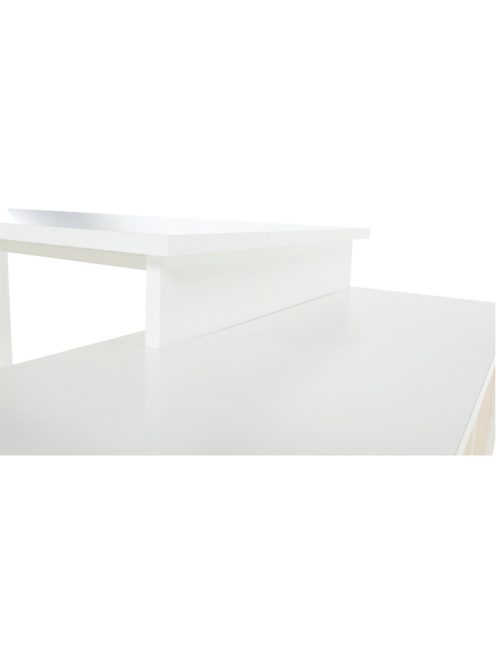 Íróasztal, fehér/szürke, DALTON 2 NEW VE 02