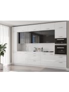 Milánó konyha magasfényű fehér-fekete szín 360 cm